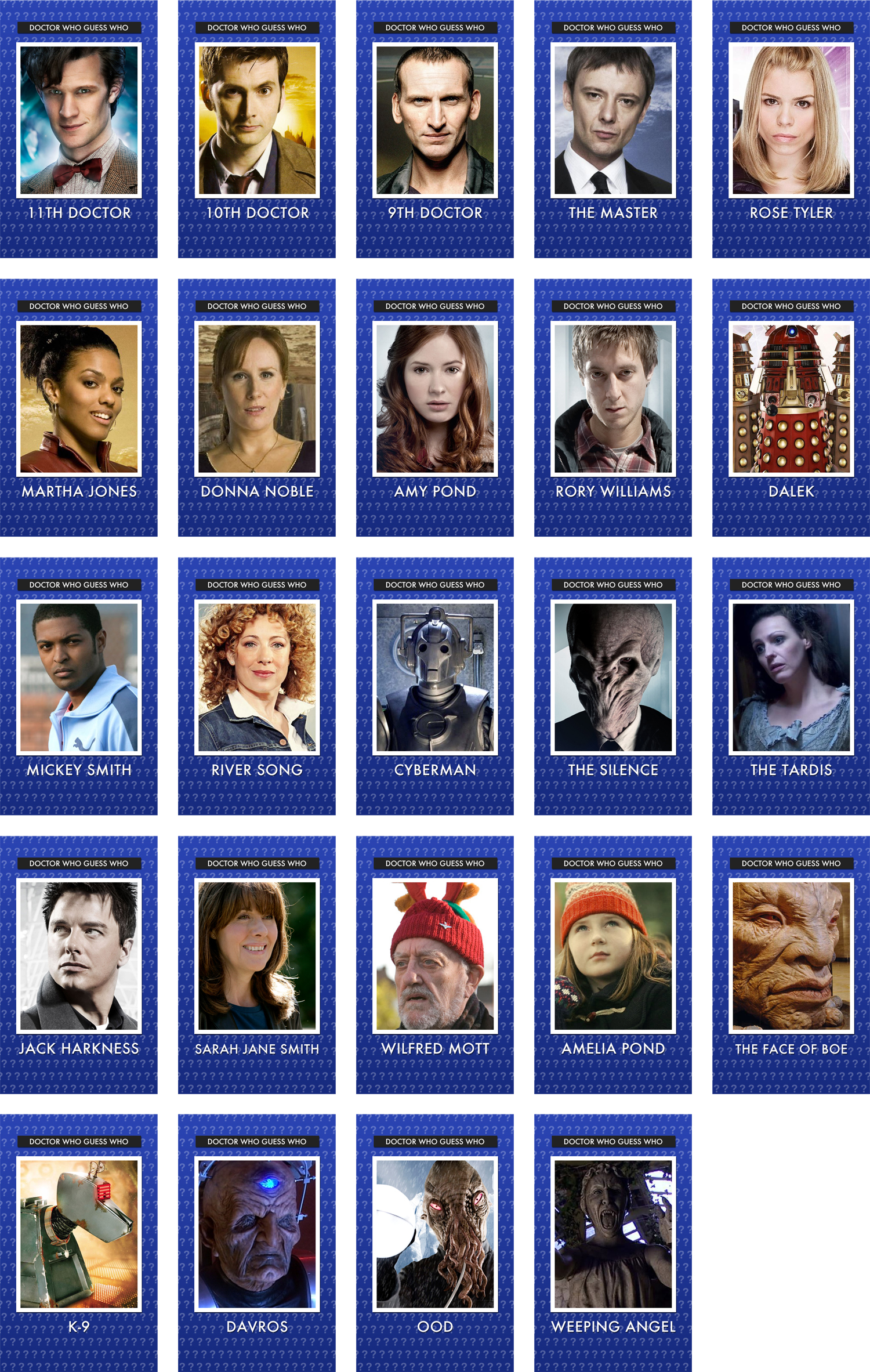 Game Cards: Guess Who Game Cards Printable