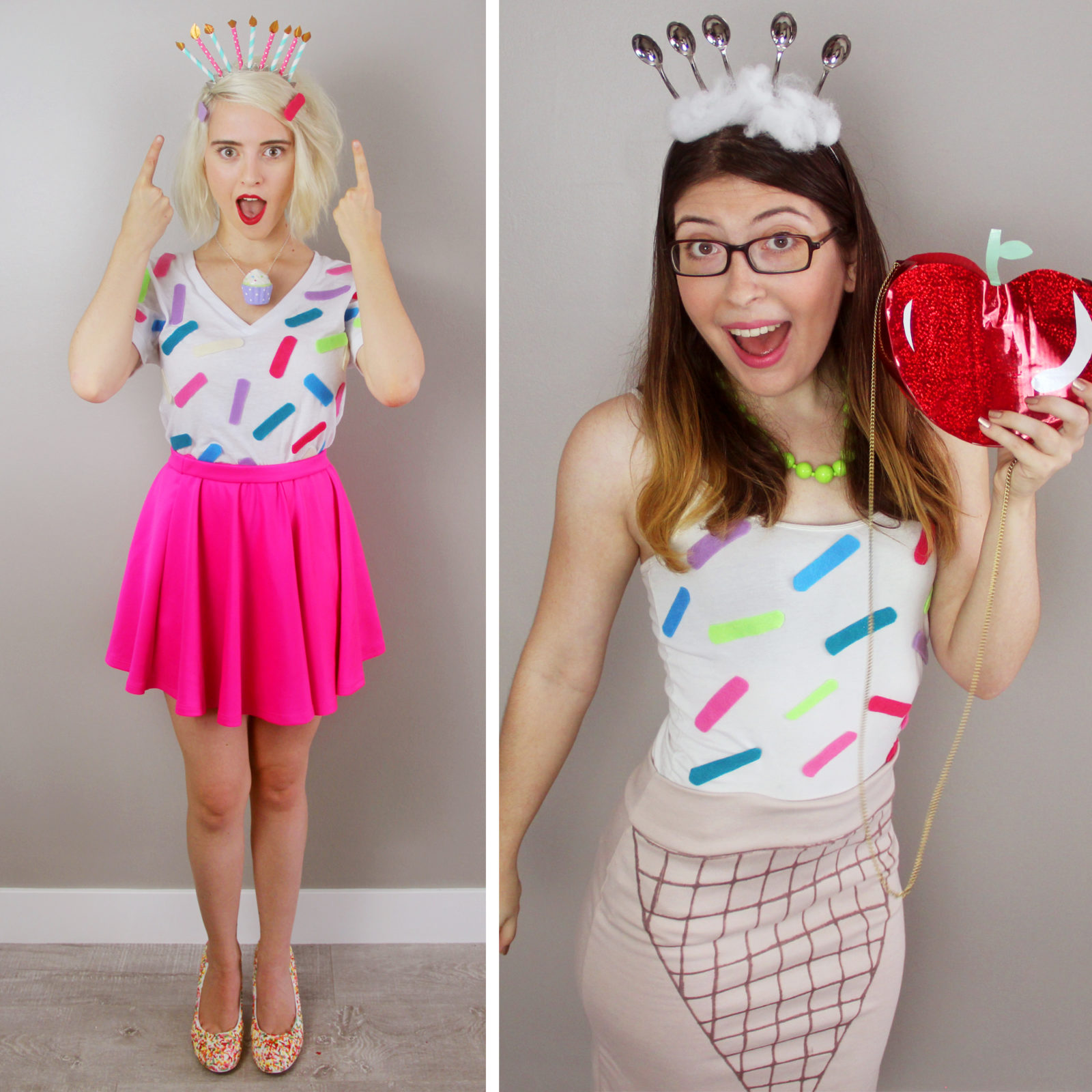 DIY Ice Cream Cone & Cupcake Halloween Costumes - Karen Kavett