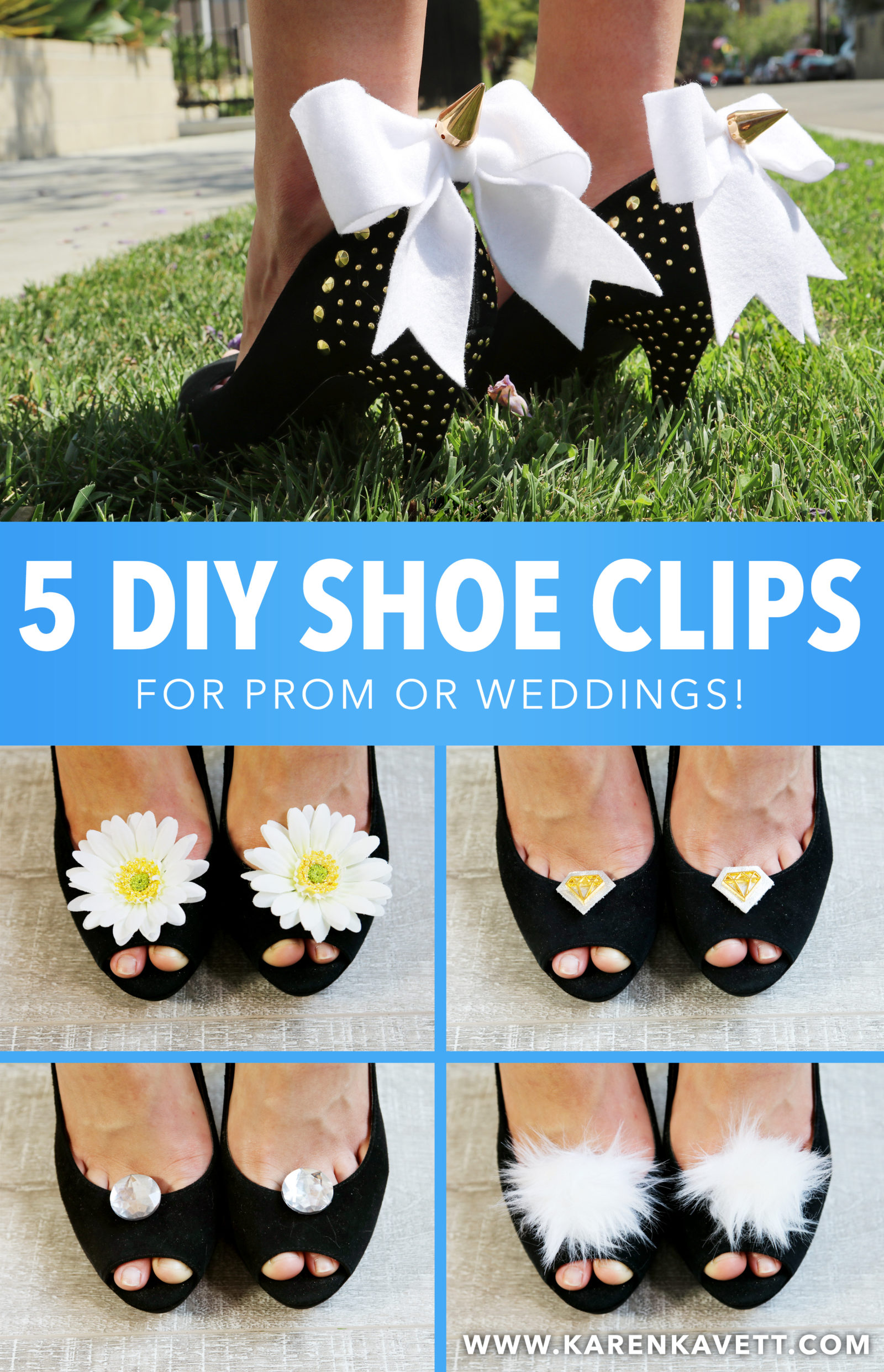 5 DIY Shoe Clips for Prom or Weddings - Karen Kavett