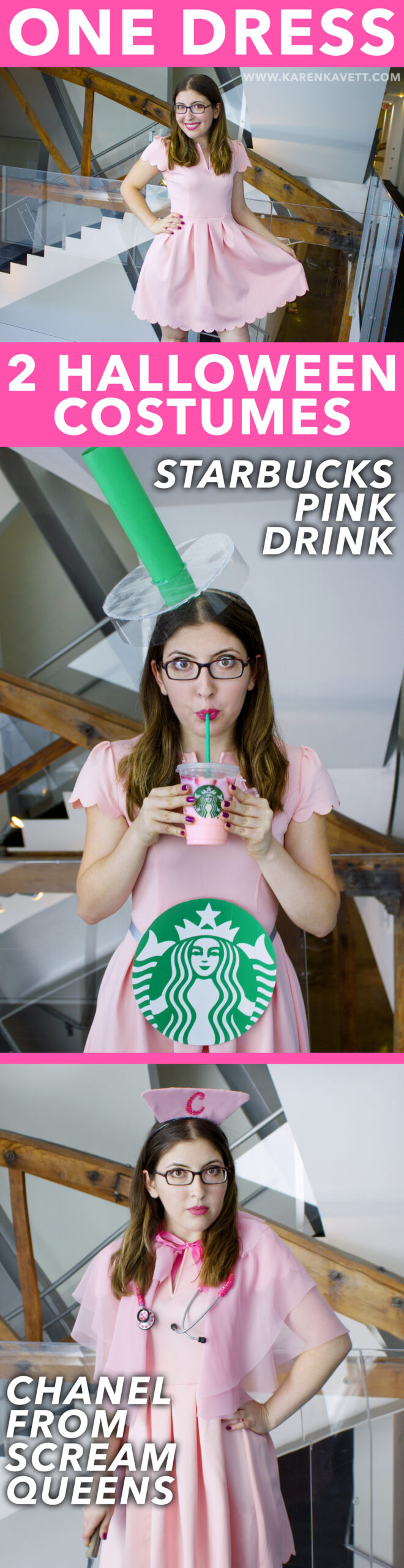 DIY Starbucks Pink Drink & Chanel from Scream Queens Costumes
