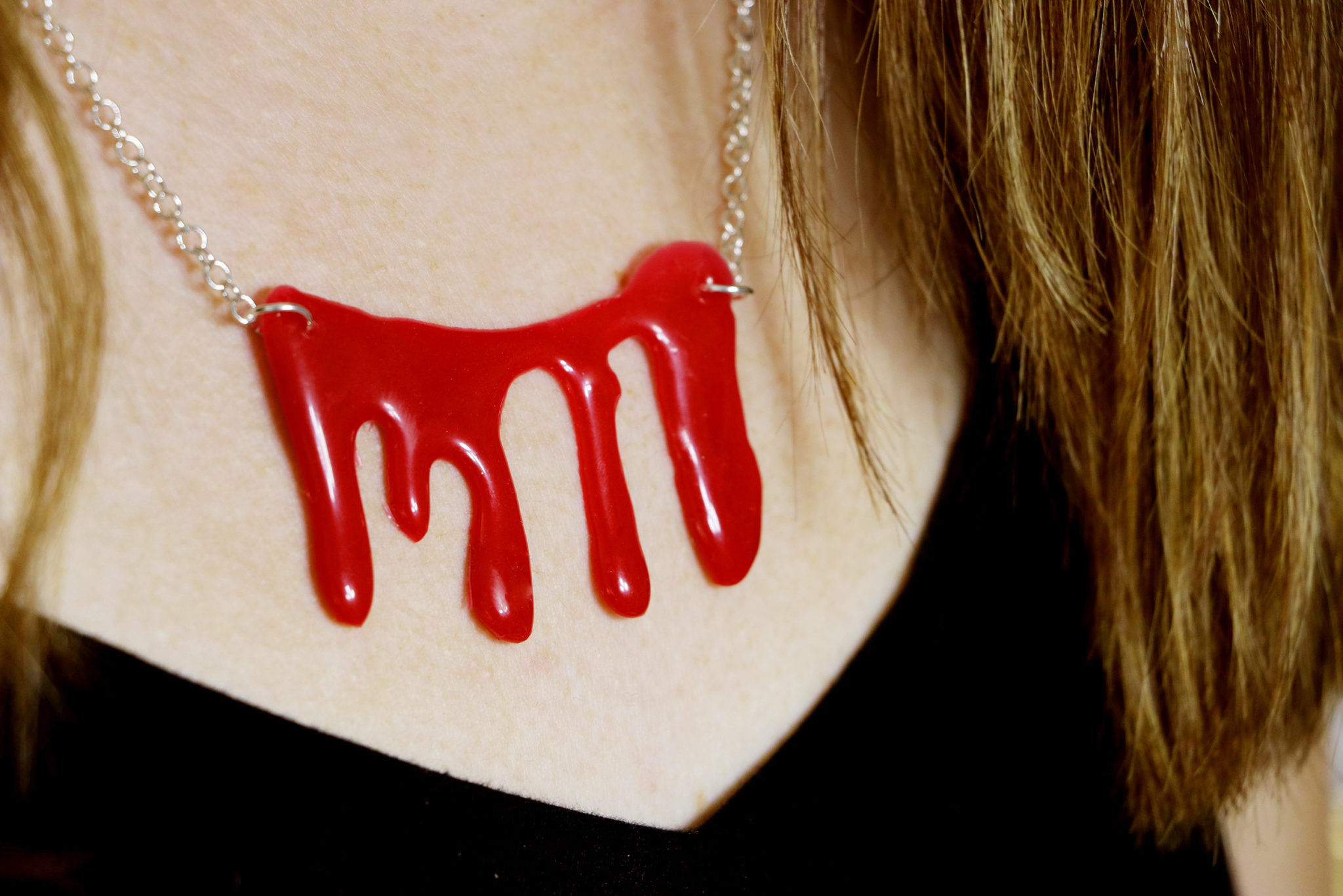 DIY Blood Drip Necklace - Halloween 2016 - Karen Kavett