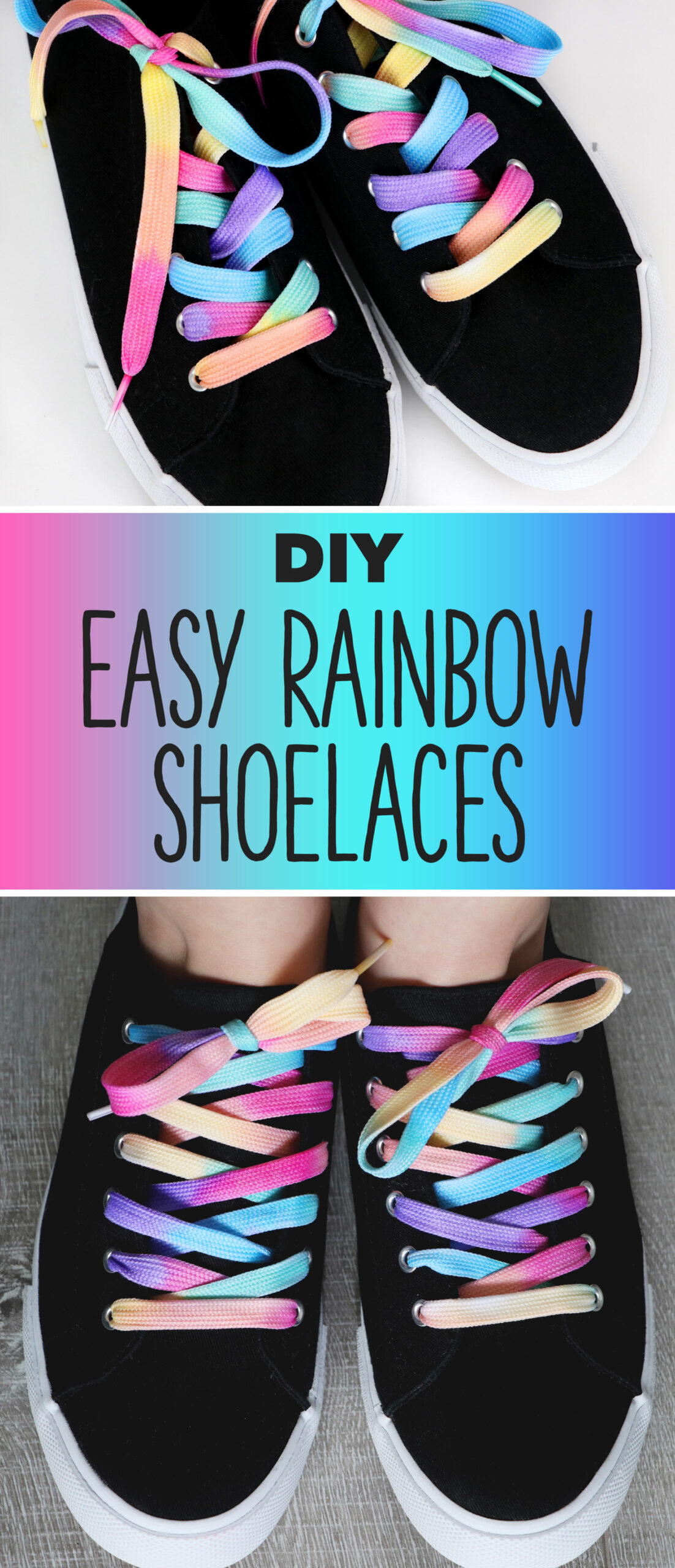 pastel rainbow shoelaces