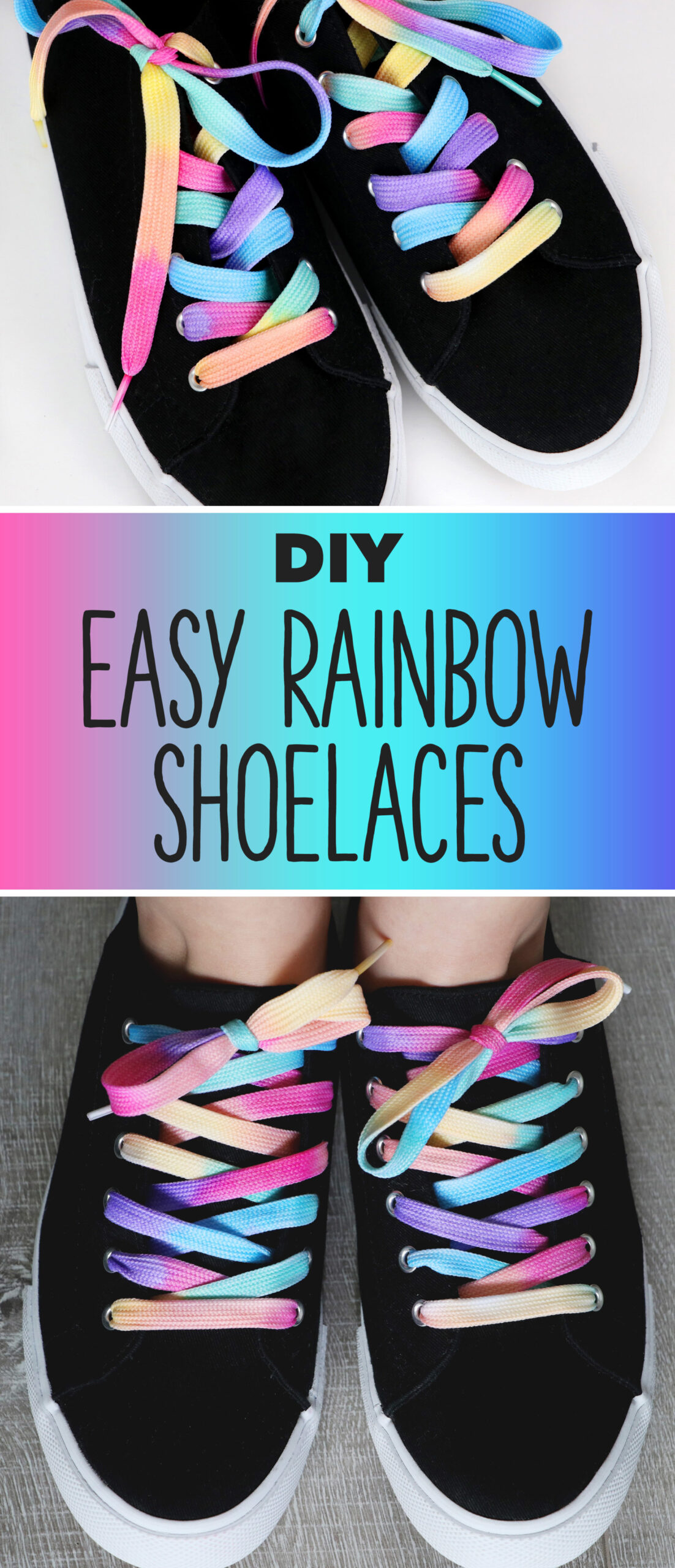 DIY Pastel Rainbow Shoelaces - Karen Kavett