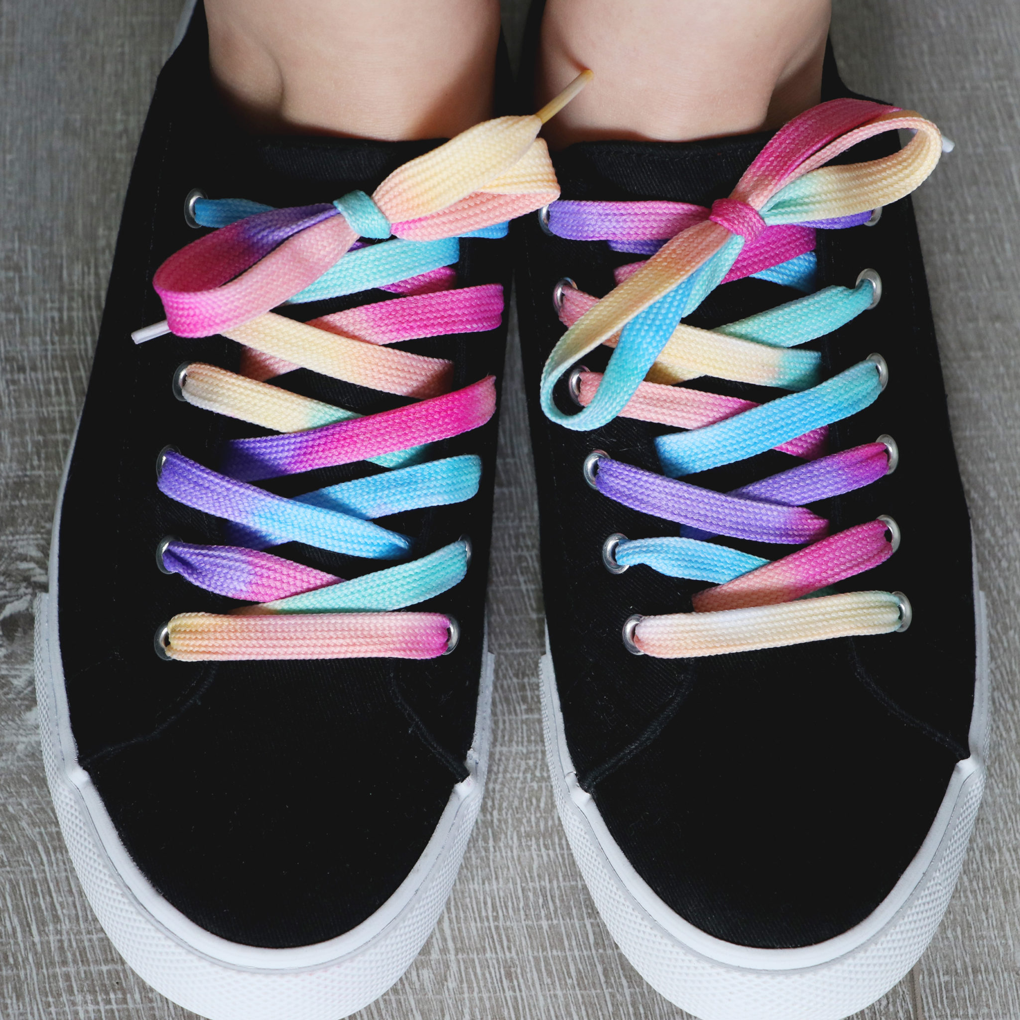 DIY Pastel Rainbow Shoelaces - Karen Kavett