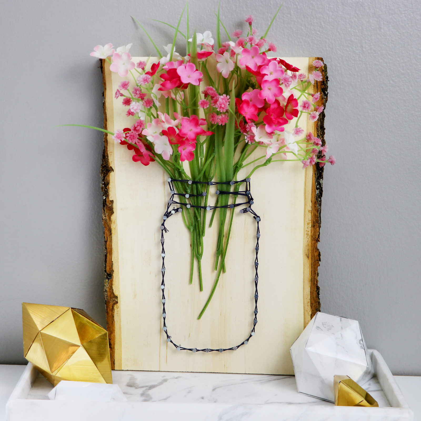 DIY String  Art  Mason Jar Vases Karen  Kavett