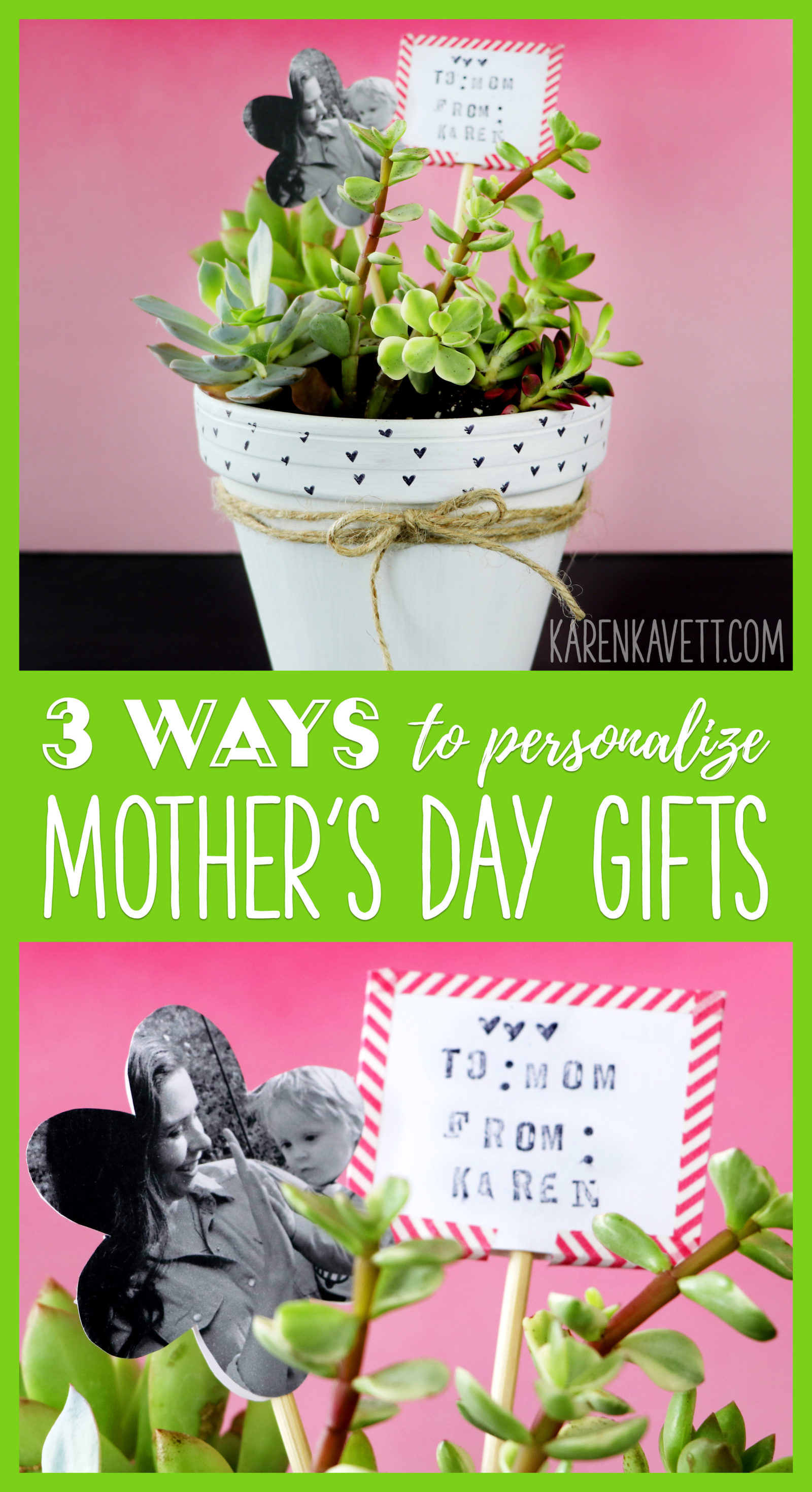 3 Ways to Personalize a Potted Plant Gift for Mother's Day - Karen Kavett