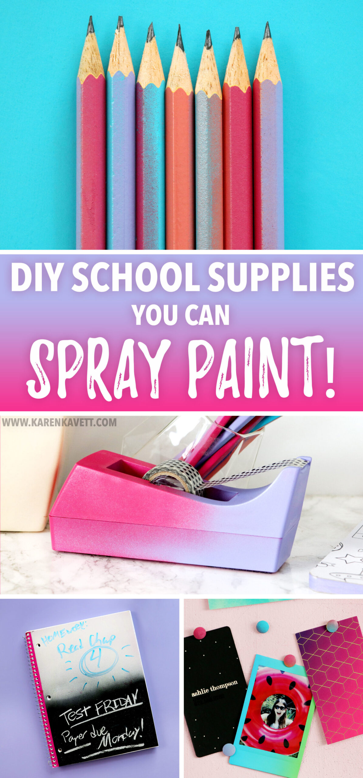 Diy School Supplies You Can Spray Paint Back To School Karen Kavett