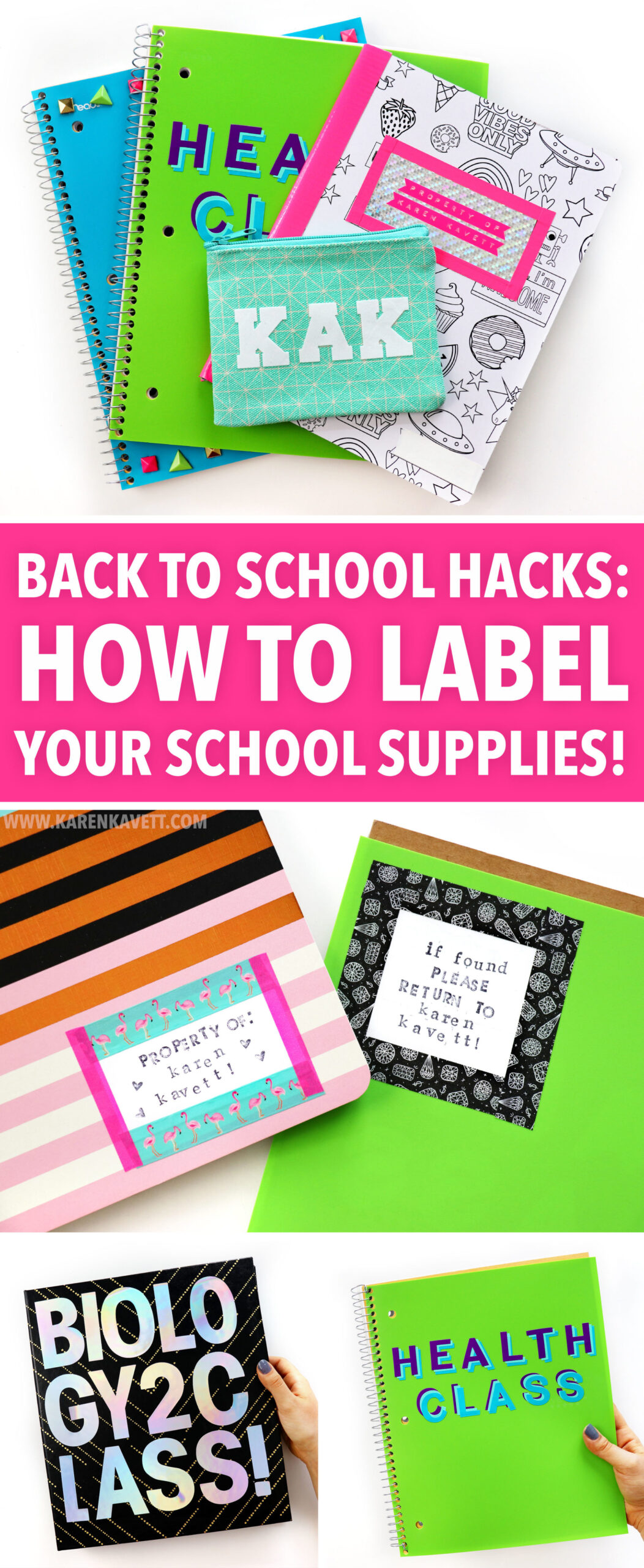 Creative Ways To Label Your School Supplies Back To School Karen Kavett