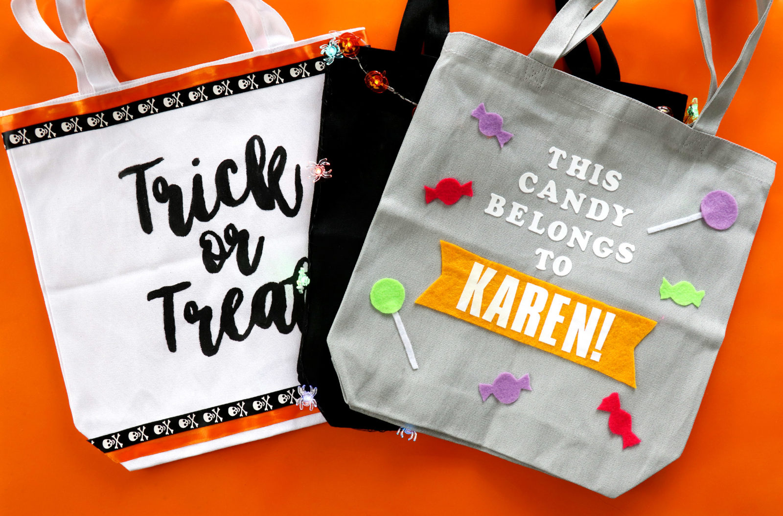 DIY Halloween Trick or Treat Tote Bags - Karen Kavett