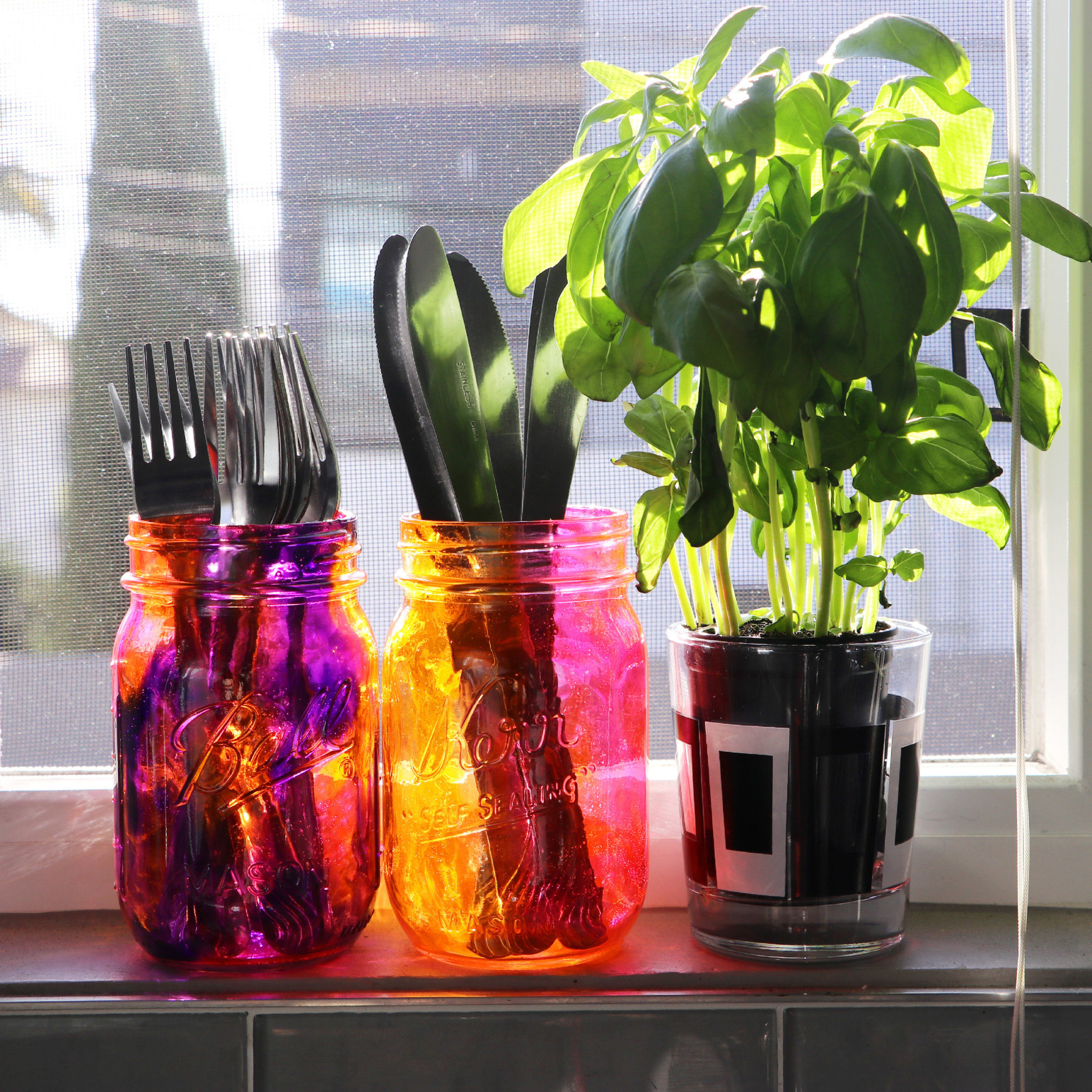 DIY Colored Glass Mason Jars