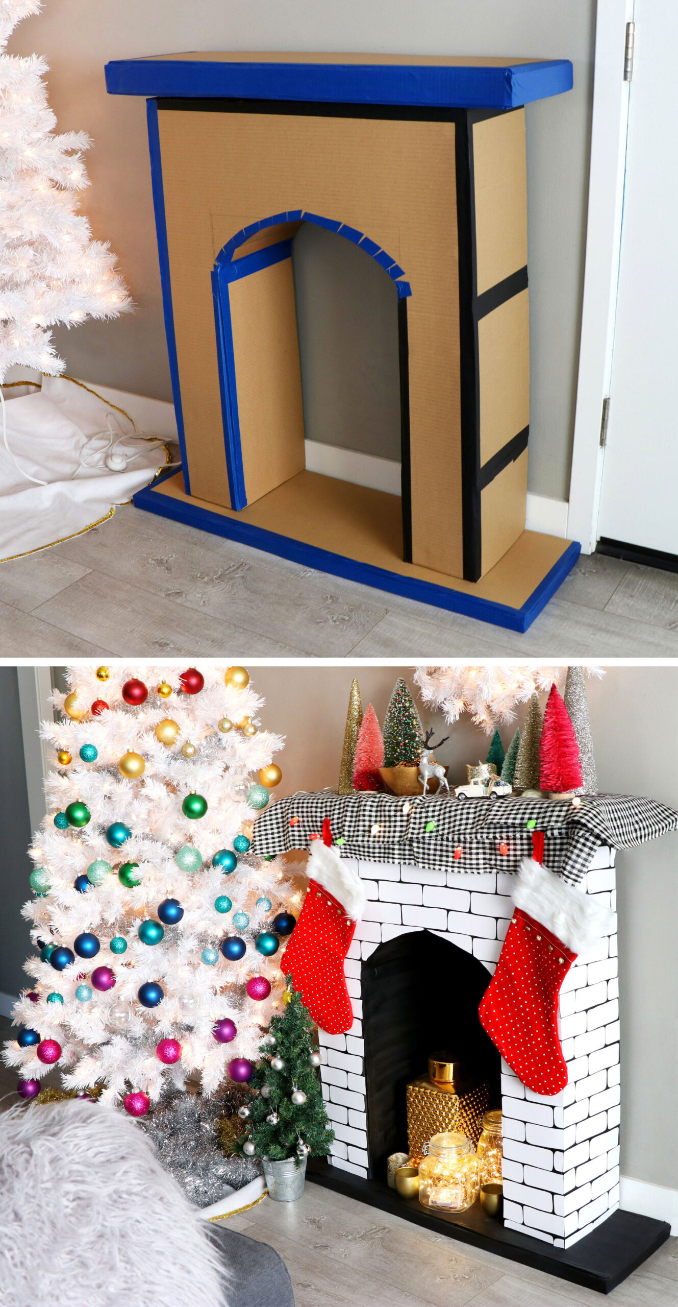 homemade fireplace christmas decorations