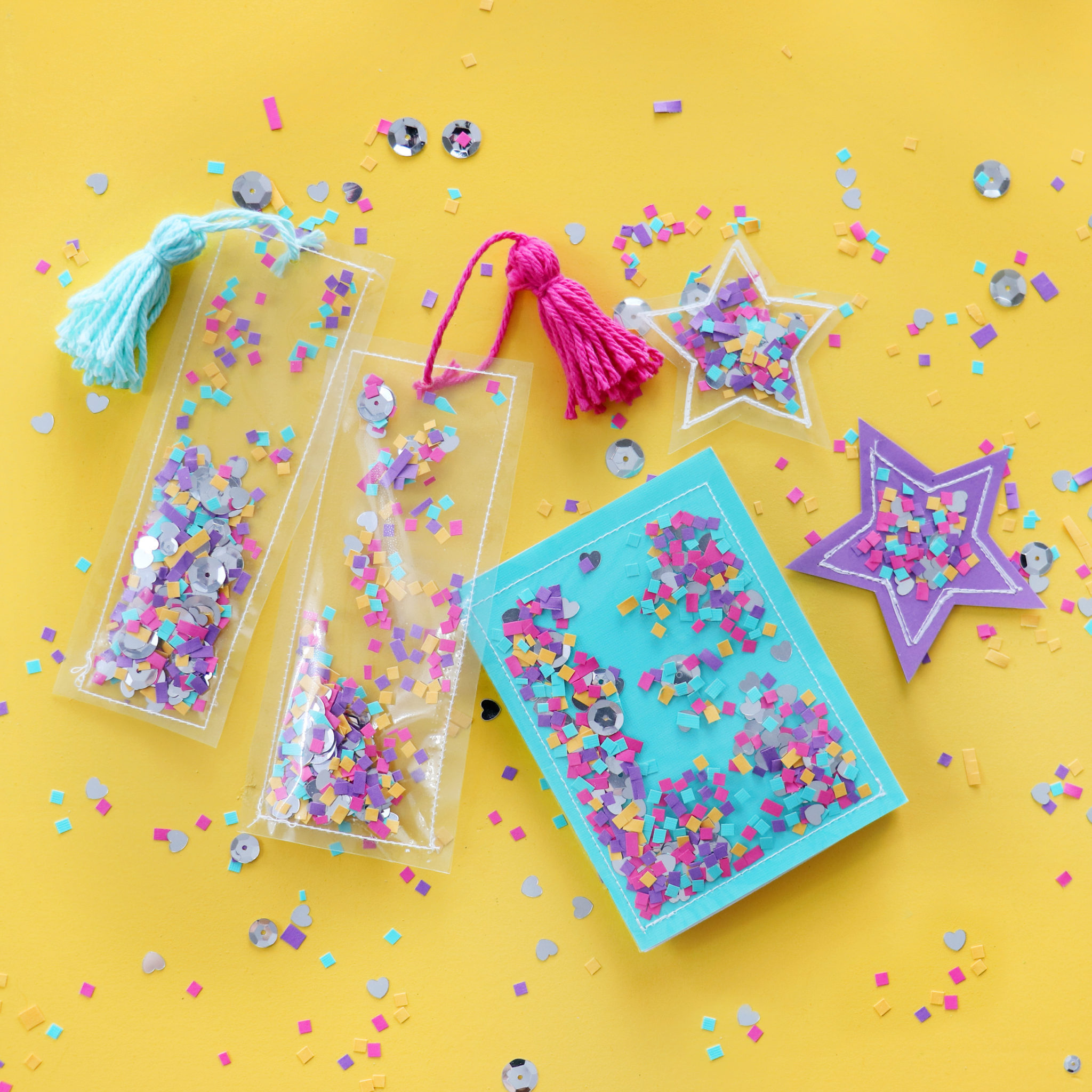 Diy Confetti Bookmarks Karen Kavett