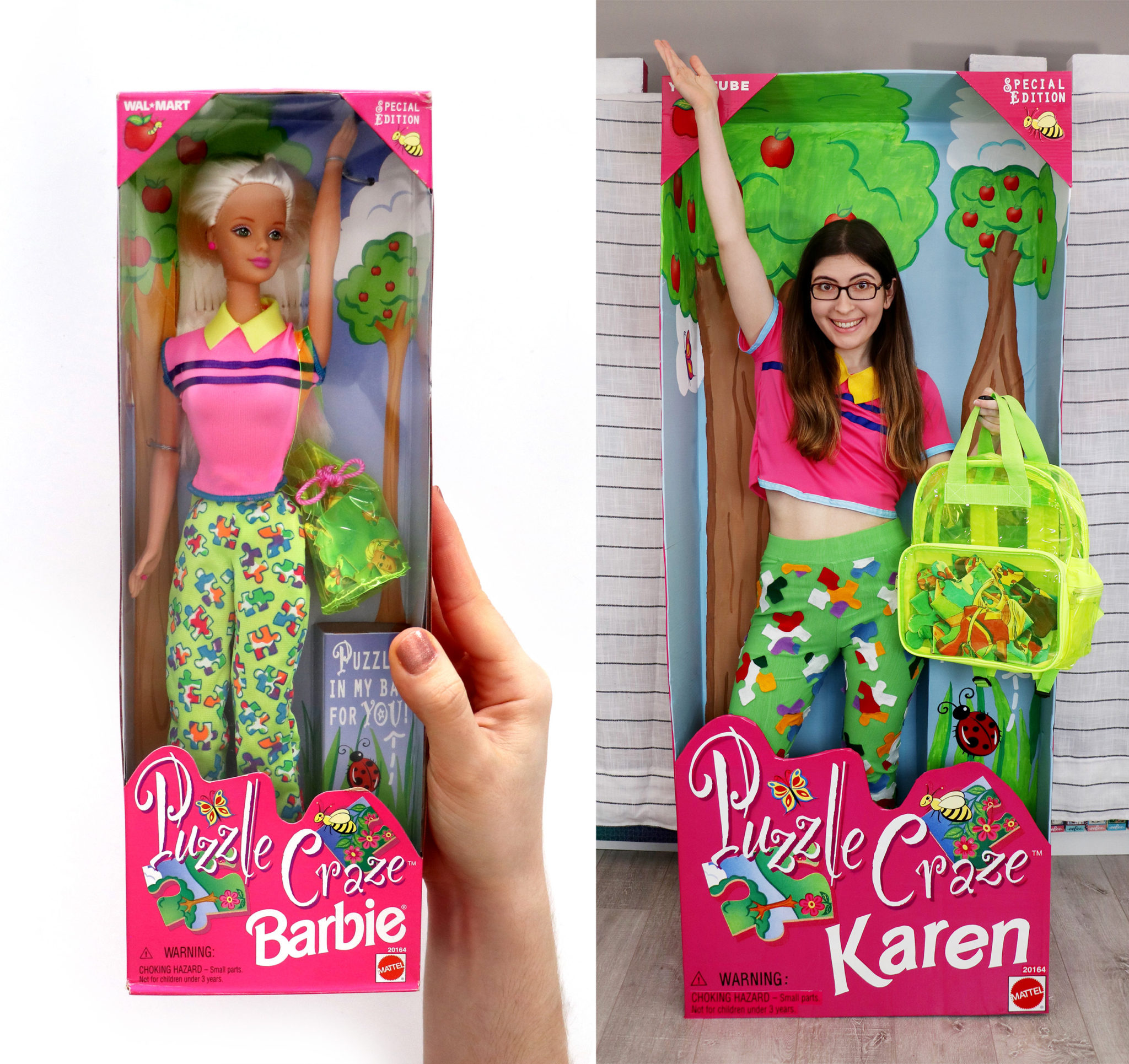 DIY Puzzle Craze Barbie Costume - Karen Kavett