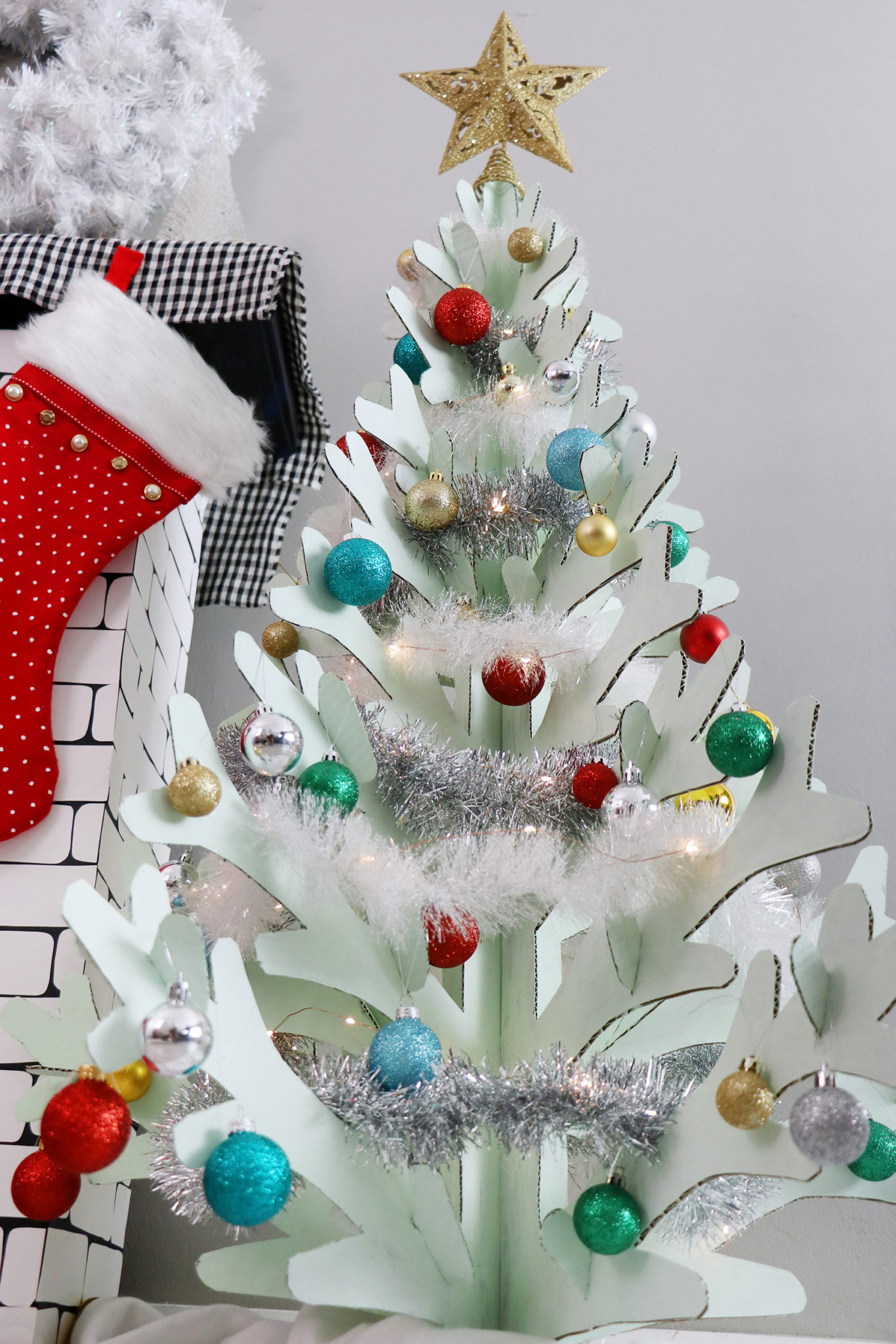 DIY Cardboard Christmas Tree - Karen Kavett